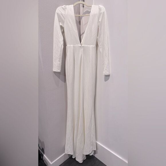 Lulus Stunning Romance White Long Sleeve Mermaid Maxi Dress - Picture 5 of 6